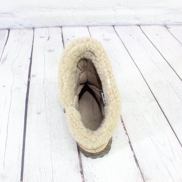 The North Face Tan Suede Side Zip Primaloft WP Winter Snow Boots Size 7 - Picture 6 of 9